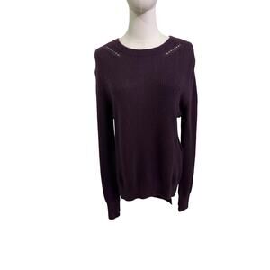 Lululemon Merino Wool Sweater Purple Size 8 Thumbhole Knit Pullover